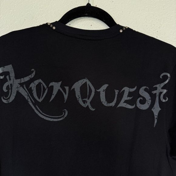Konquest Shirt Mens Small Metallic Snake Serpent Graphic Tee Tshirt Y2K Grunge S - Picture 7 of 8